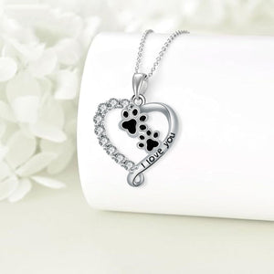 Heart-shaped Pendant Paw Necklace